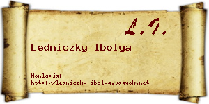 Ledniczky Ibolya névjegykártya